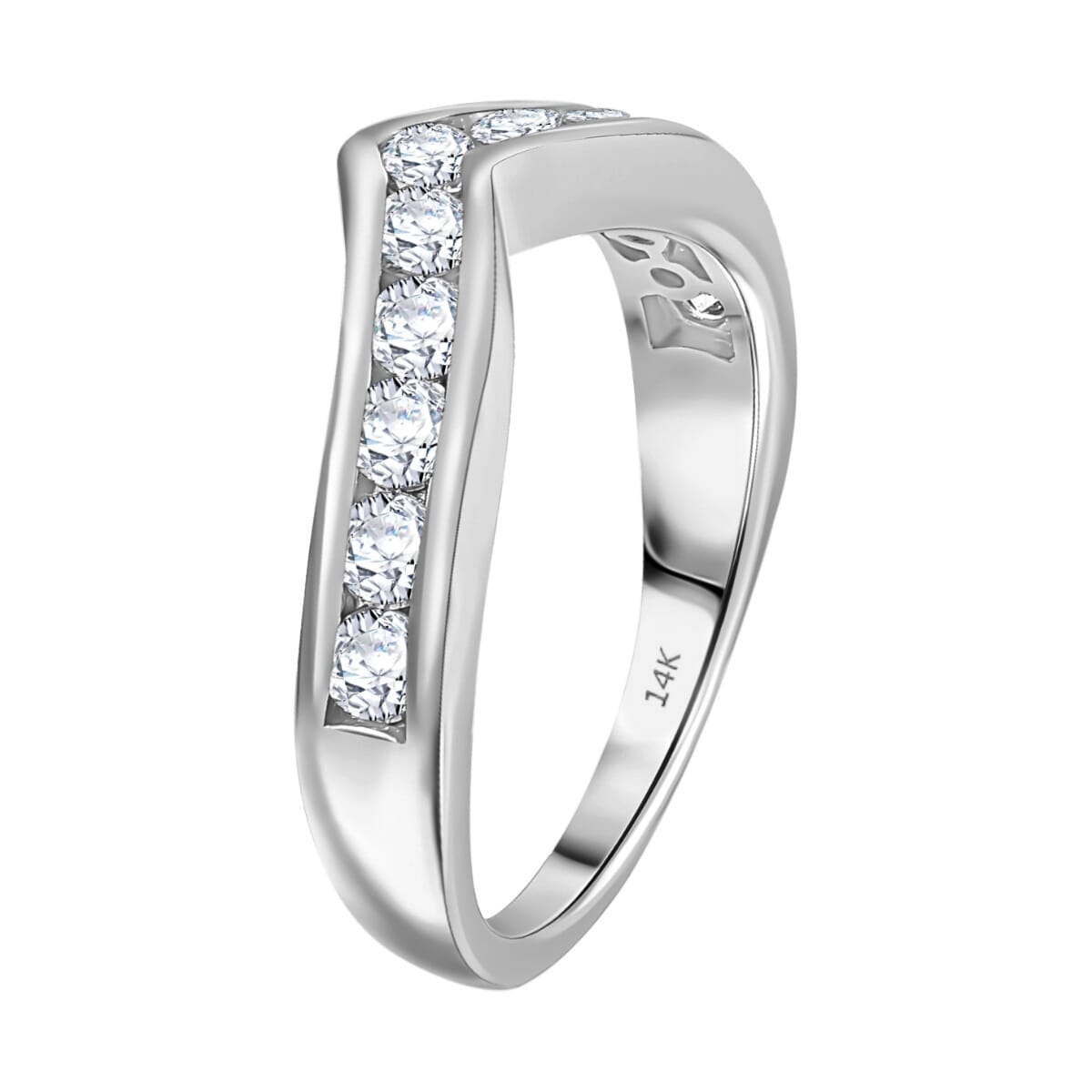 Luxuriant Lab Grown Diamond E-F VS 1.00 ctw Ring in 14K White Gold (Size 6.5) 4.5 Grams image number 3