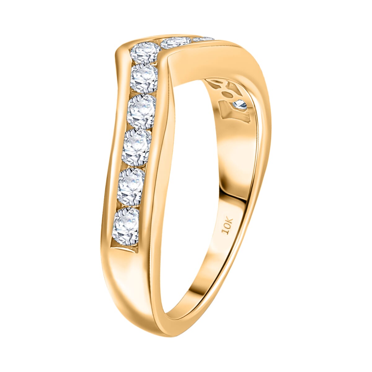 Luxuriant Lab Grown Diamond E-F VS 1.00 ctw Ring in 10K Yellow Gold (Size 5.0) 4.5 Grams image number 3