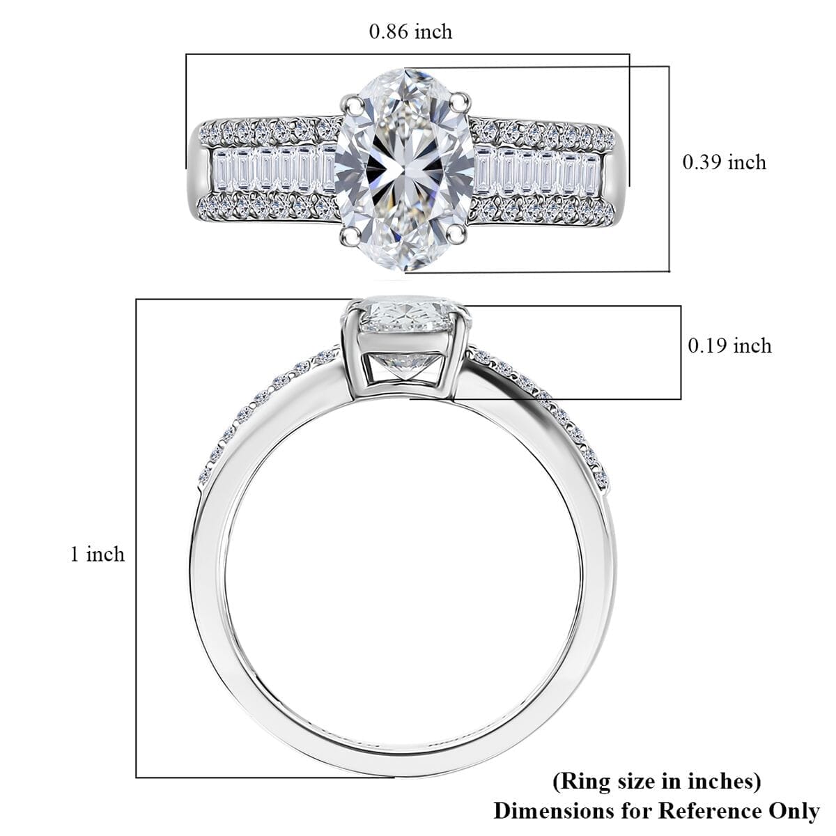 IGI Certified 950 Platinum Luxuriant Lab Grown Diamond (E-F, VS) Bridge Ring (Size 5.0) (5.60 g) 2.00 ctw image number 5