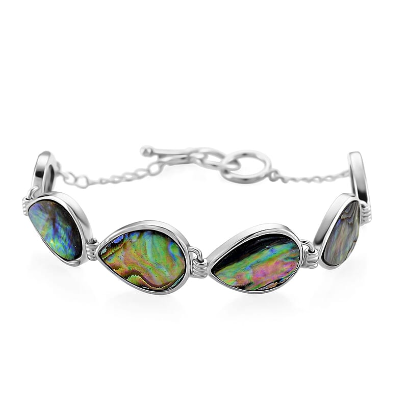 Abalone Shell Bracelet in Silvertone