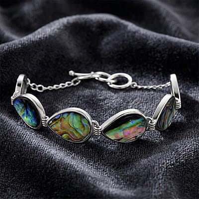 Abalone Shell Bracelet in Silvertone