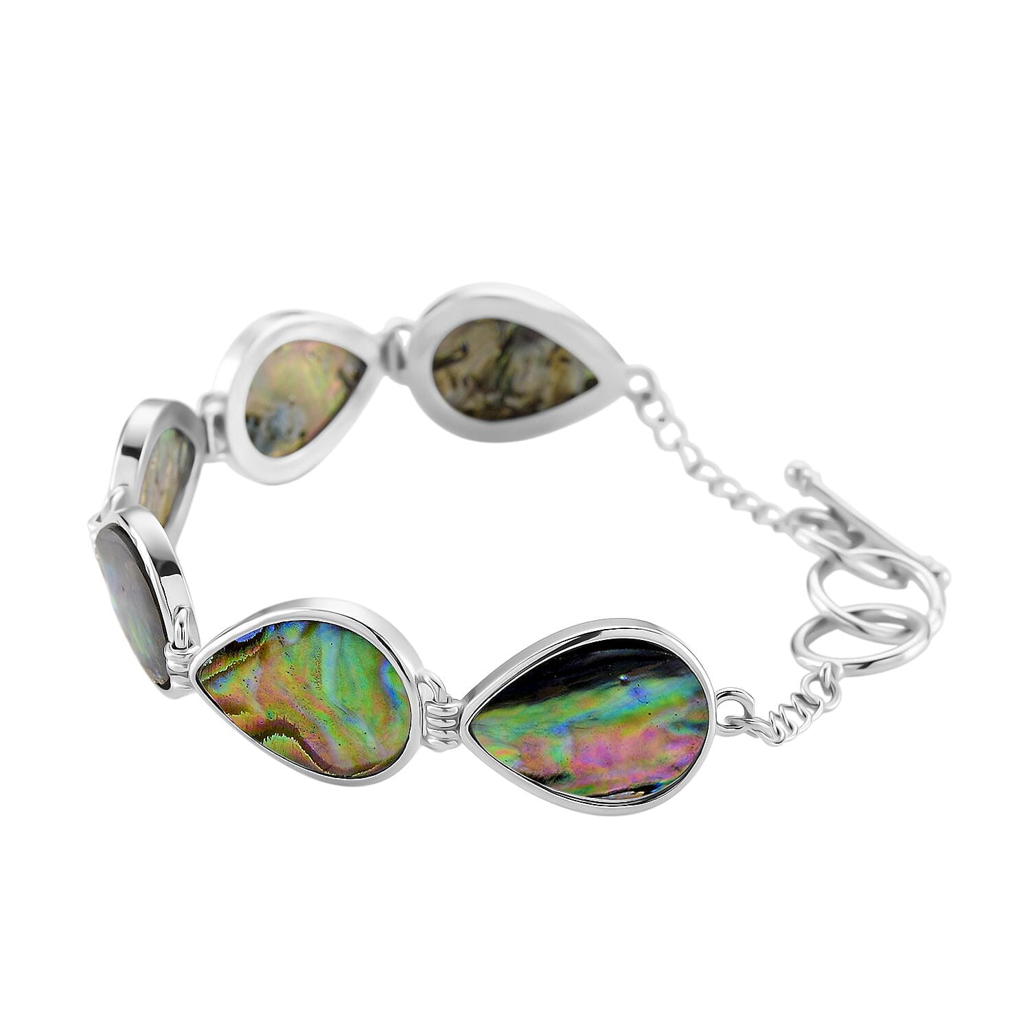 Abalone Shell Bracelet in Silvertone