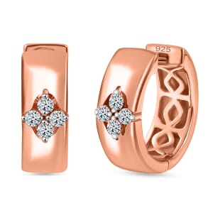 Luxuriant Lab Grown Diamond E-F VS Hoop Earrings in 18K Vermeil Rose Gold Over Sterling Silver 0.20 ctw