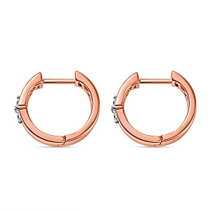 Luxuriant Lab Grown Diamond E-F VS 0.20 ctw Hoop Earrings in 18K Vermeil Rose Gold Over Sterling Silver