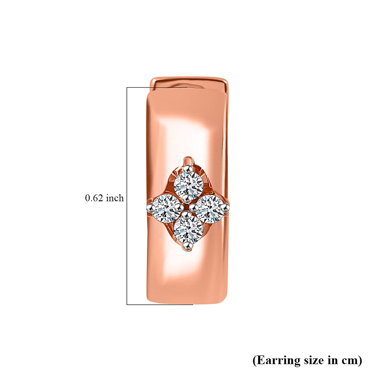 Luxuriant Lab Grown Diamond E-F VS 0.20 ctw Hoop Earrings in 18K Vermeil Rose Gold Over Sterling Silver (Del. in 10-12 Days)