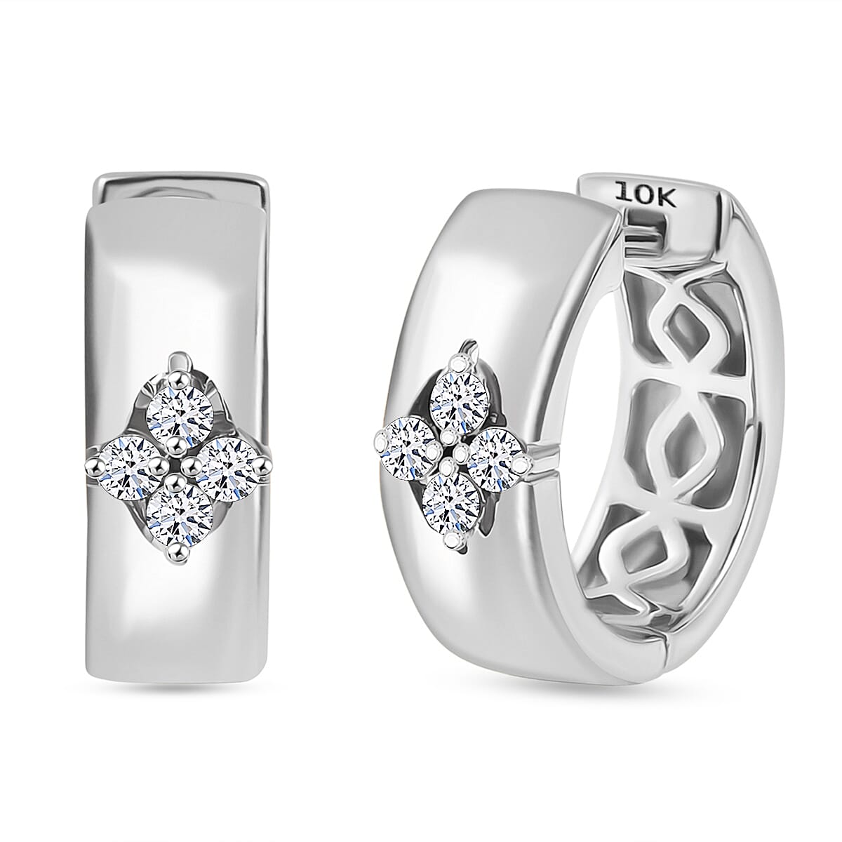 Luxuriant Lab Grown Diamond E-F VS 0.20 ctw Hoop Earrings in 10K White Gold 5 Grams (Del. in 10-12 Days) image number 0