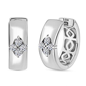 Luxuriant Lab Grown Diamond E-F VS 0.20 ctw Hoop Earrings in 10K White Gold 5 Grams (Del. in 10-12 Days)