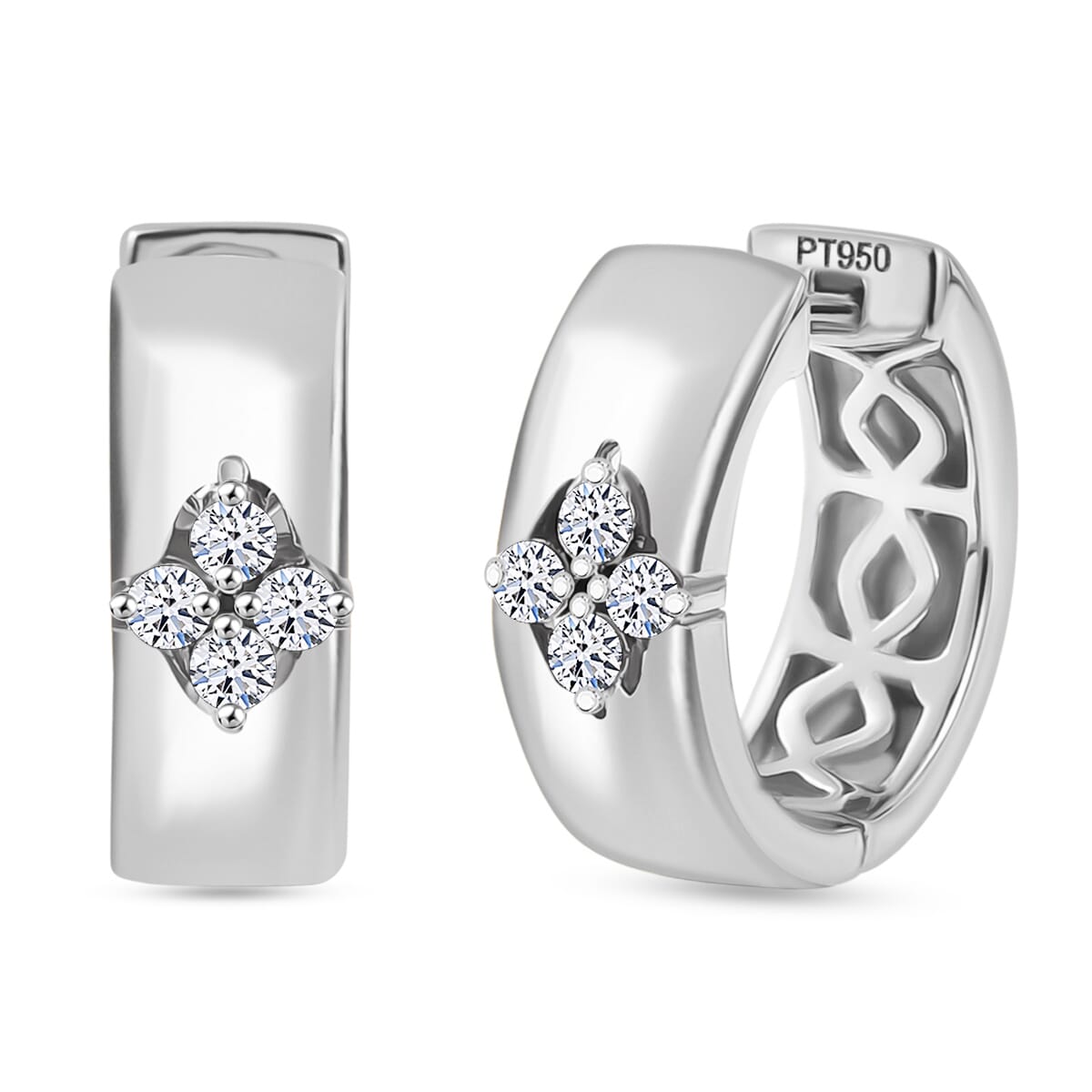 Luxuriant Lab Grown Diamond E-F VS 0.20 ctw Hoop Earrings in 950 Platinum 5 Grams image number 0