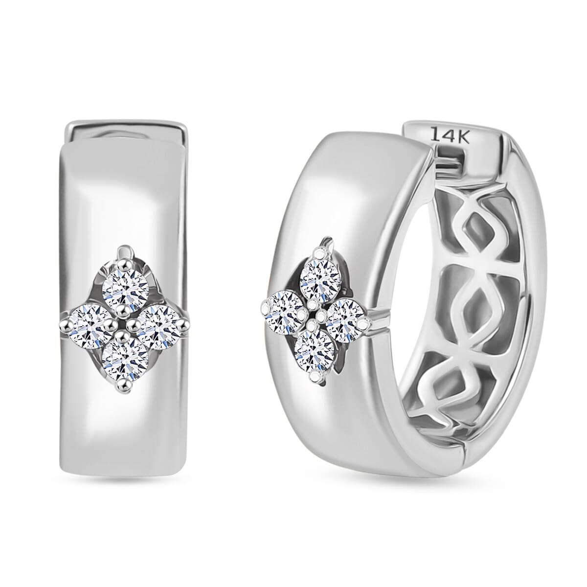 Luxuriant Lab Grown Diamond E-F VS 0.20 ctw Hoop Earrings in 14K White Gold 5 Grams image number 0