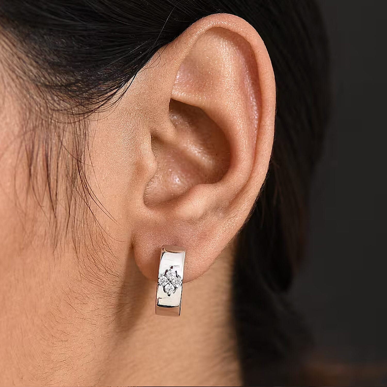 Luxuriant Lab Grown Diamond E-F VS 0.20 ctw Hoop Earrings in 14K White Gold 5 Grams