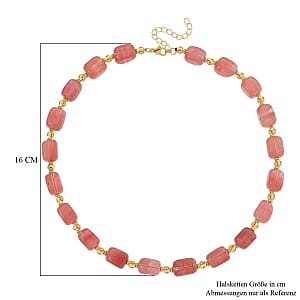Cherry Quartz 300.00 ctw Beaded Necklace in Goldtone (19-21 Inches)