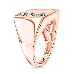 Luxuriant Lab Grown Diamond E-F VS 0.30 ctw Men's Ring in 18K Vermeil Rose Gold Over Sterling Silver (Size 10.0) (Del. in 10-12 Days)
