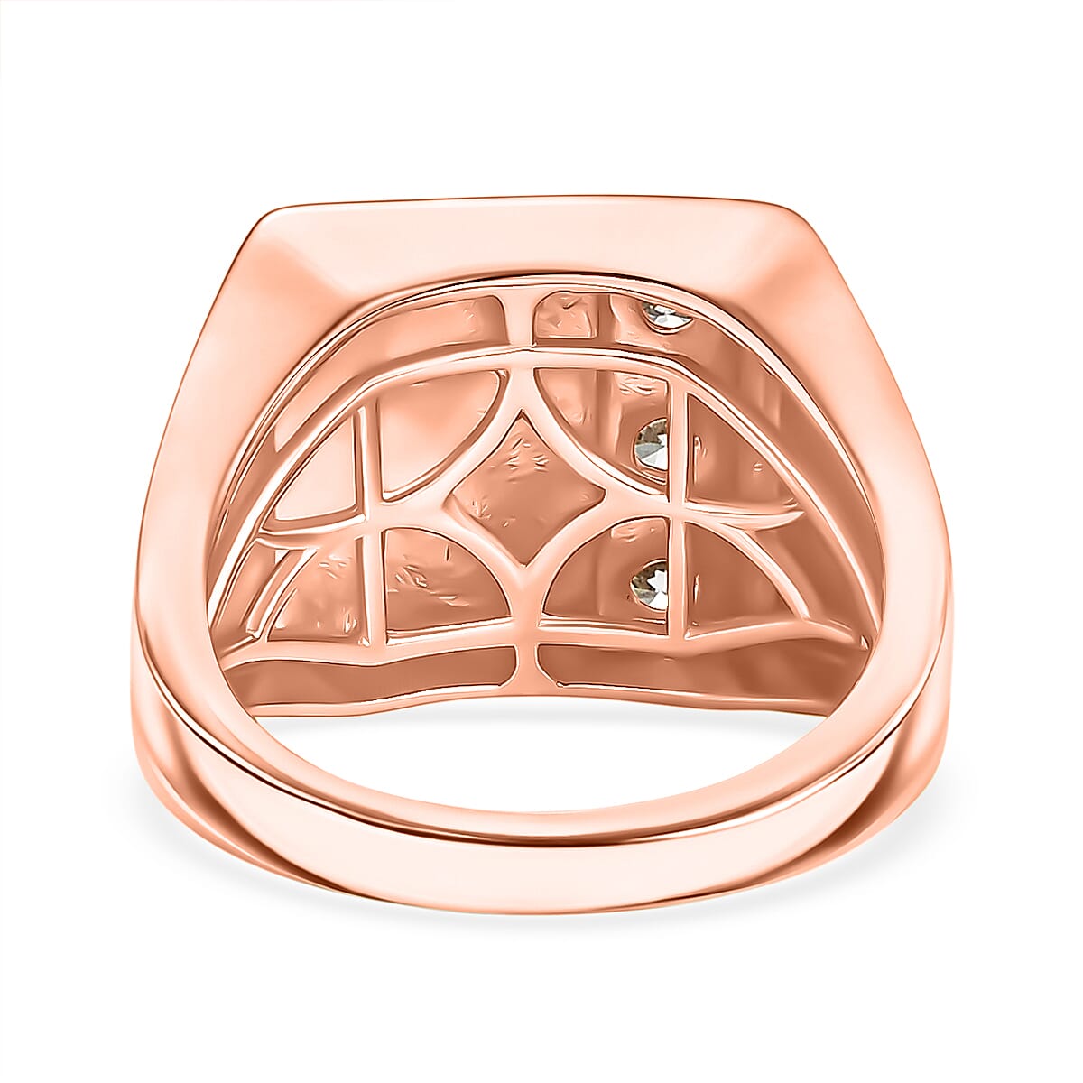 Luxuriant Lab Grown Diamond E-F VS 0.30 ctw Men's Ring in 18K Vermeil Rose Gold Over Sterling Silver (Size 10.0)