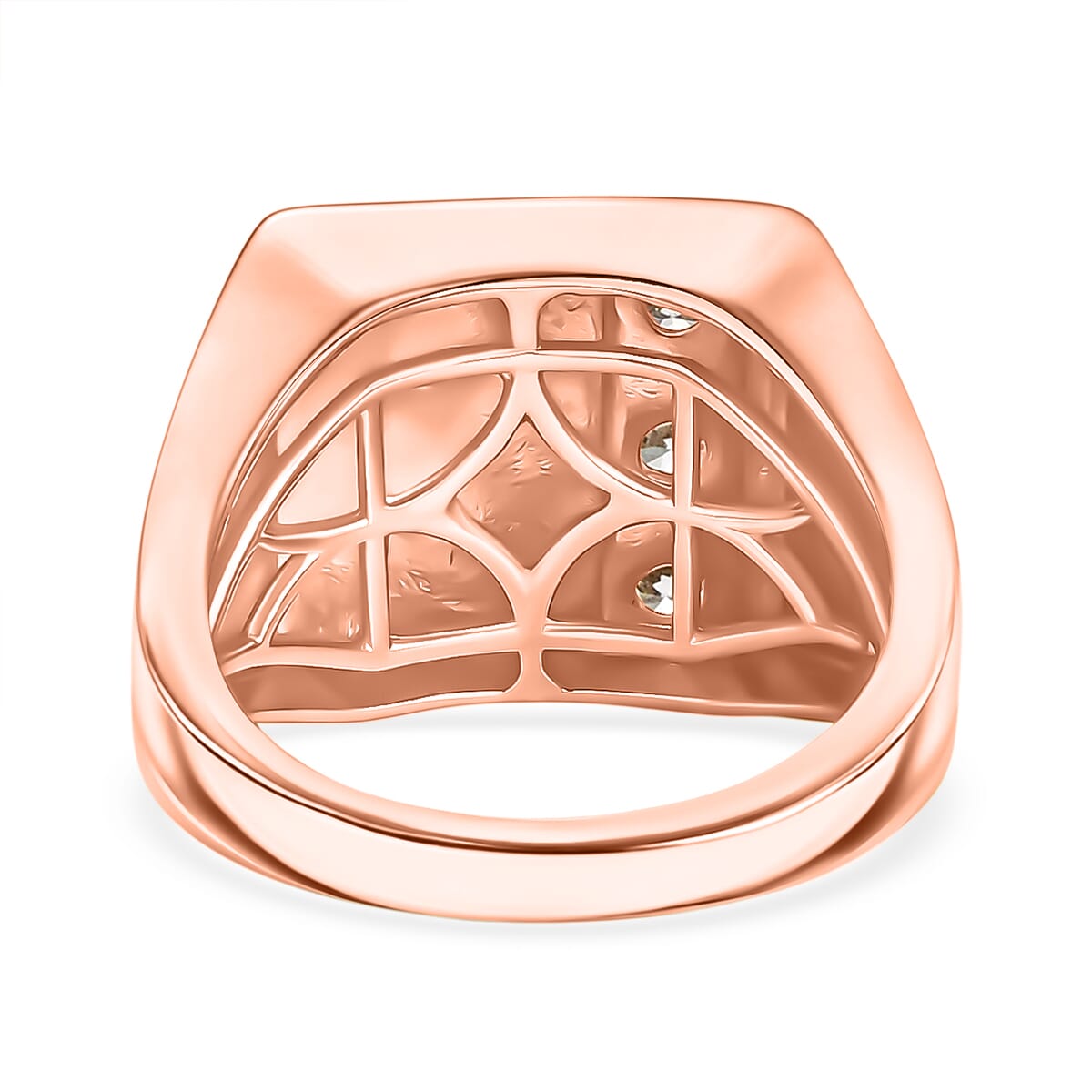 Luxuriant Lab Grown Diamond E-F VS 0.30 ctw Men's Ring in 18K Vermeil Rose Gold Over Sterling Silver (Size 11.5) image number 4