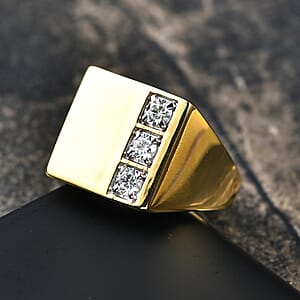 Luxuriant Lab Grown Diamond E-F VS 0.30 ctw Men's Ring in 18K Vermeil Yellow Gold Over Sterling Silver (Size 10.0)