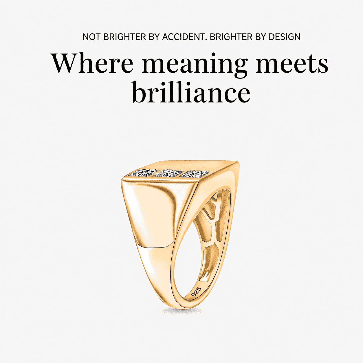 Luxuriant Lab Grown Diamond E-F VS 0.30 ctw Men's Ring in 18K Vermeil Yellow Gold Over Sterling Silver (Size 12.0)