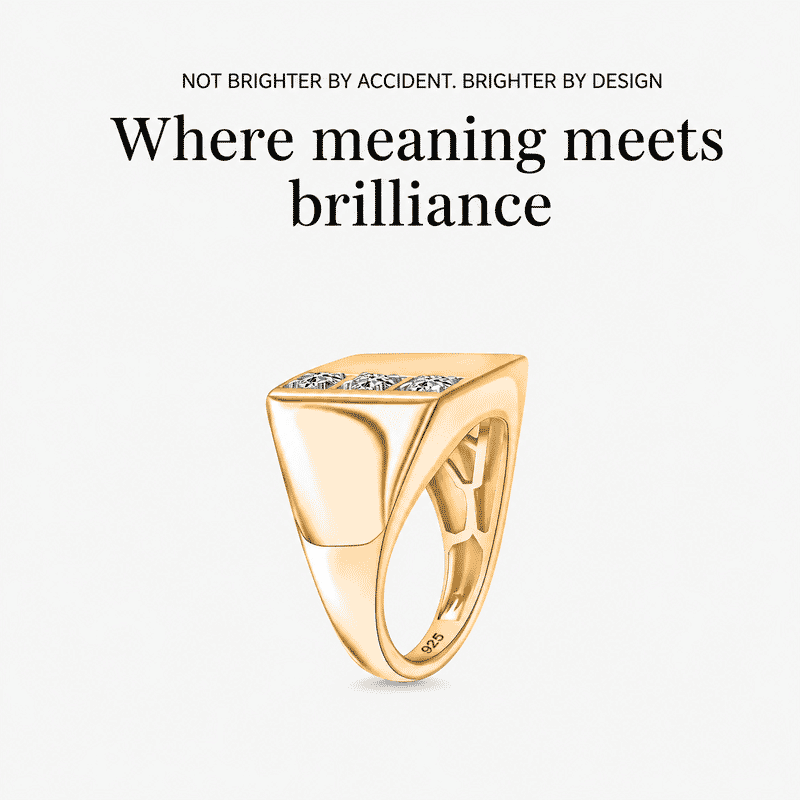 Luxuriant Lab Grown Diamond E-F VS 0.30 ctw Men's Ring in 18K Vermeil Yellow Gold Over Sterling Silver (Size 12.0)