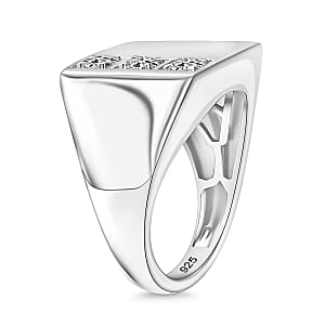 Luxuriant Lab Grown Diamond E-F VS 0.30 ctw Men's Ring in Rhodium Over Sterling Silver (Size 11.0)