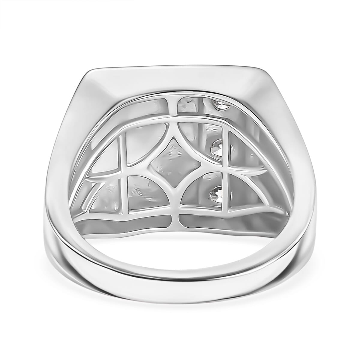 Luxuriant Lab Grown Diamond E-F VS 0.30 ctw Men's Ring in Rhodium Over Sterling Silver (Size 14.0) image number 4