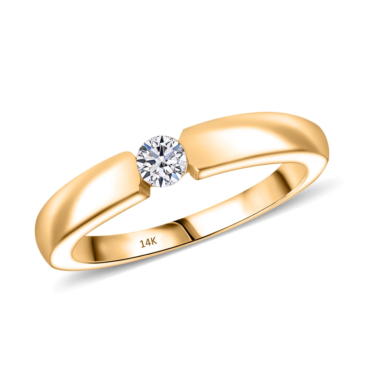 Luxuriant Lab Grown Diamond E-F VS 0.15 ctw Solitaire Ring in 14K Yellow Gold (Size 11.5) 4 Grams image number 0