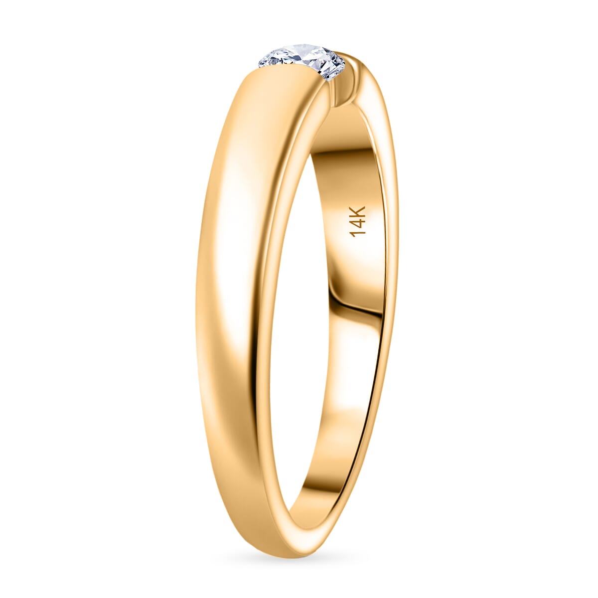 Luxuriant Lab Grown Diamond E-F VS 0.15 ctw Solitaire Ring in 14K Yellow Gold (Size 11.5) 4 Grams image number 2