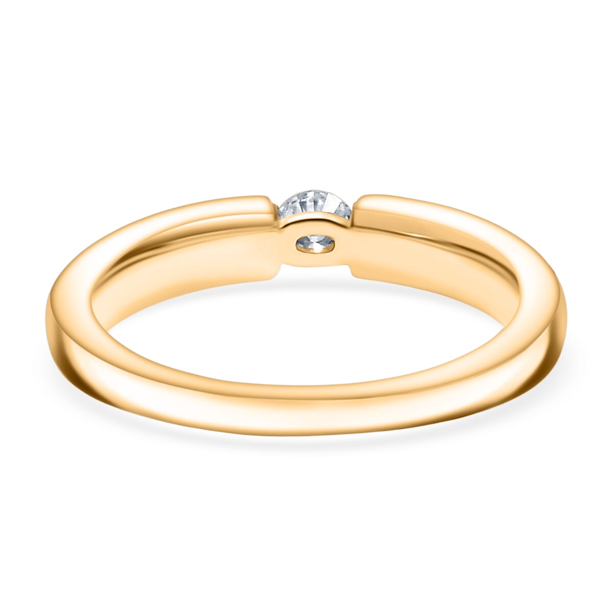 Luxuriant Lab Grown Diamond E-F VS 0.15 ctw Solitaire Ring in 14K Yellow Gold (Size 11.5) 4 Grams image number 3