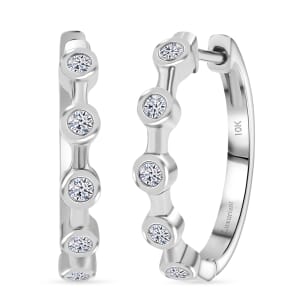 Luxuriant Lab Grown Diamond E-F VS 0.32 ctw Hoop Earrings in 10K White Gold