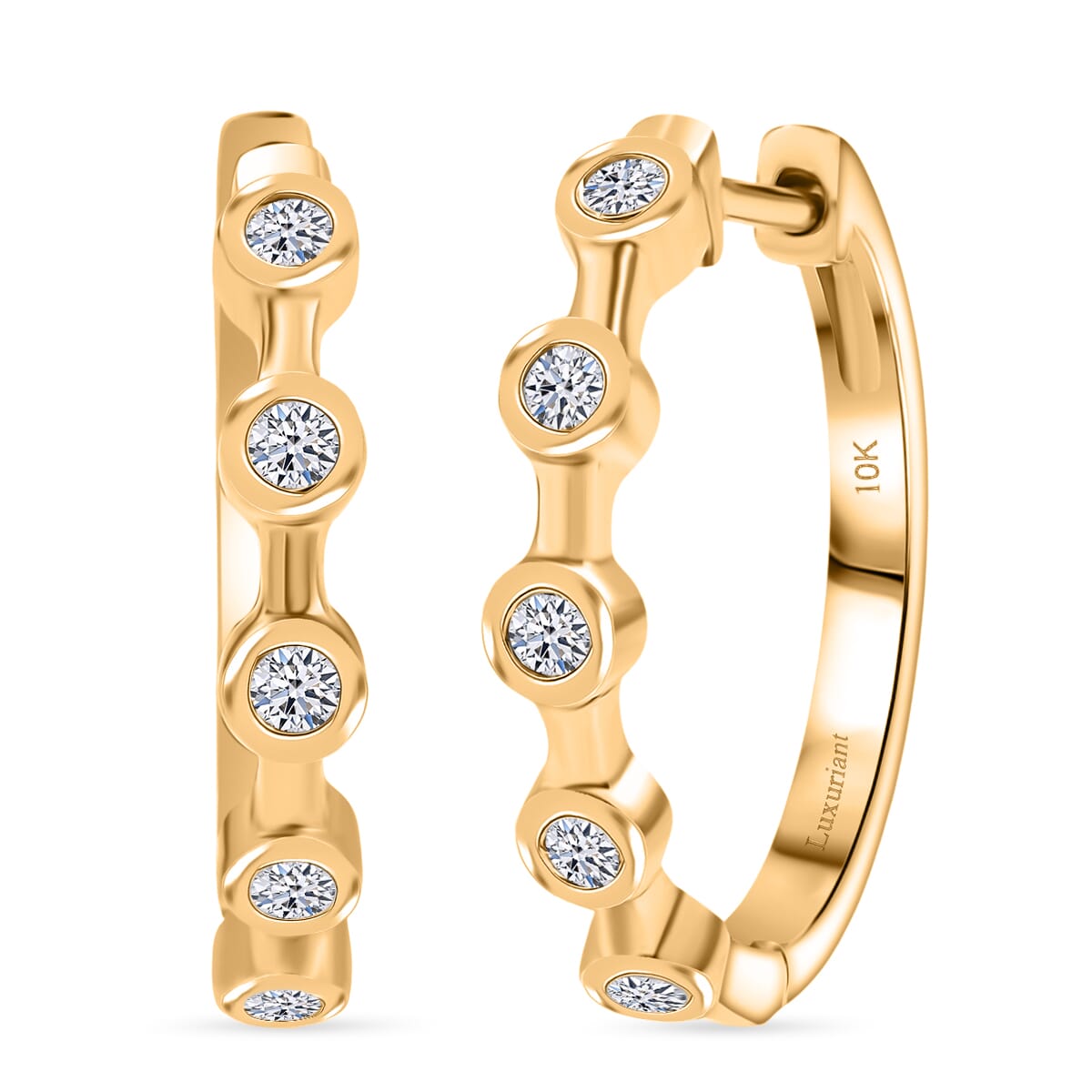 Luxuriant Lab Grown Diamond E-F VS 0.32 ctw Hoop Earrings in 10K Yellow Gold image number 0