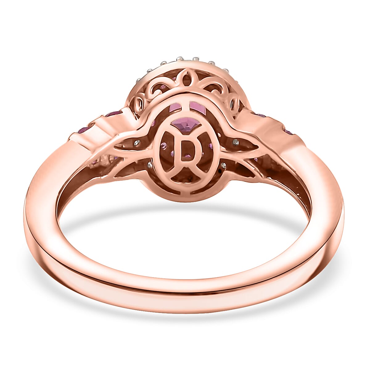 D'Joy Premium Mahenge Spinel and Multi Gemstone 0.90 ctw Royal Rosaria Ring in 18K Vermeil Rose Gold Over Sterling Silver (Size 9.0) image number 4