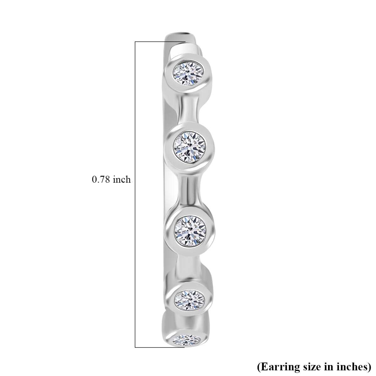 Luxuriant Lab Grown Diamond E-F VS 0.32 ctw Hoop Earrings in Rhodium Over Sterling Silver image number 4
