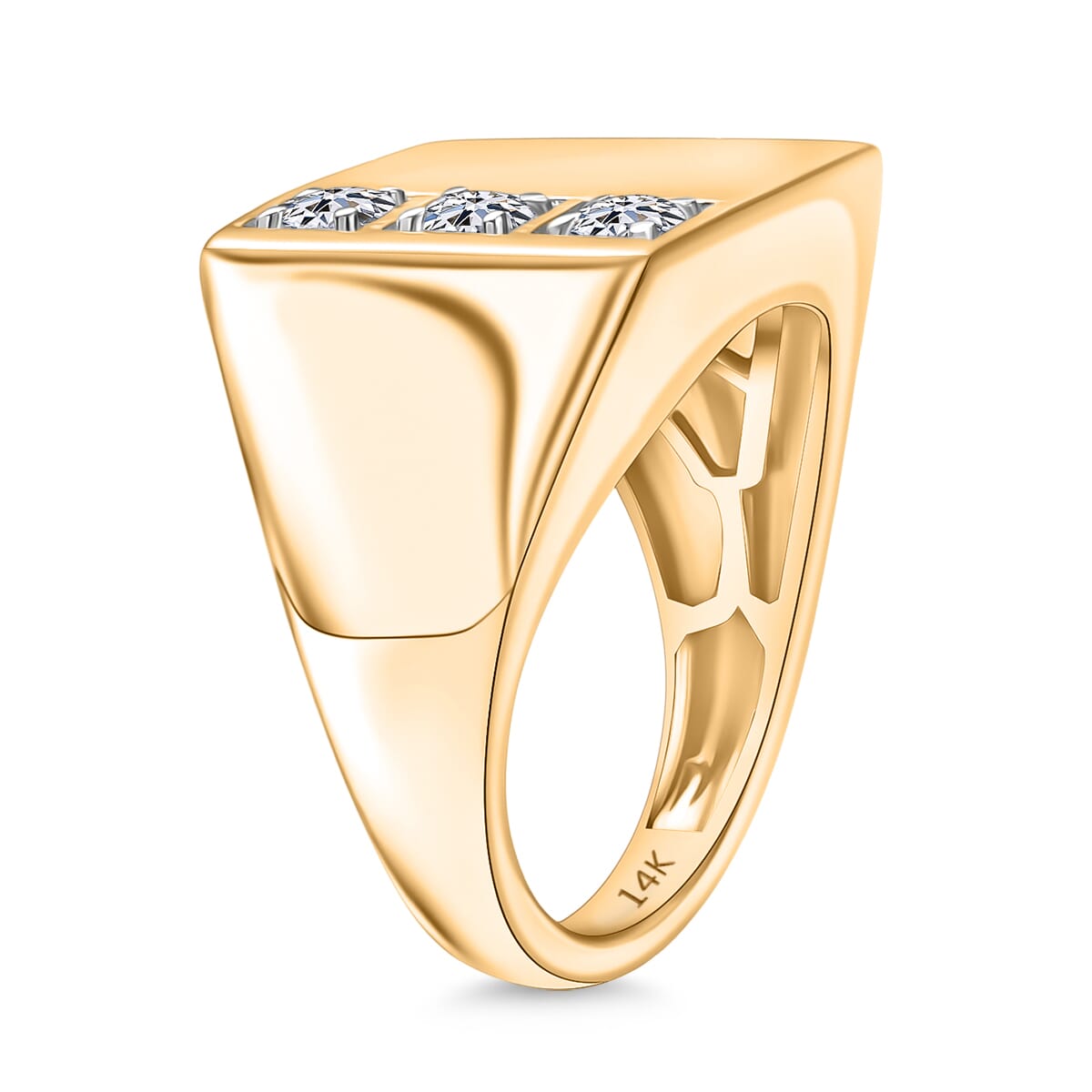 Luxuriant Lab Grown Diamond E-F VS 0.30 ctw Men's Ring in 14K Yellow Gold (Size 13.0) 7 Grams image number 2