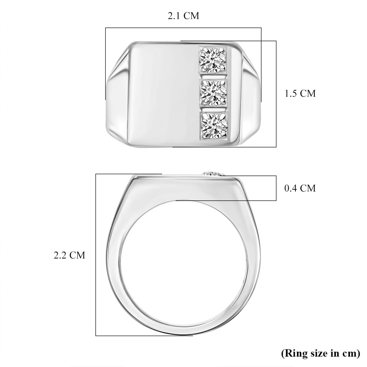 Luxuriant Lab Grown Diamond E-F VS 0.30 ctw Men's Ring in 950 Platinum (Size 12.5) 10 Grams image number 5