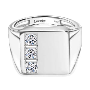 Luxuriant Lab Grown Diamond E-F VS 0.30 ctw Men's Ring in 950 Platinum (Size 13.0) 10 Grams