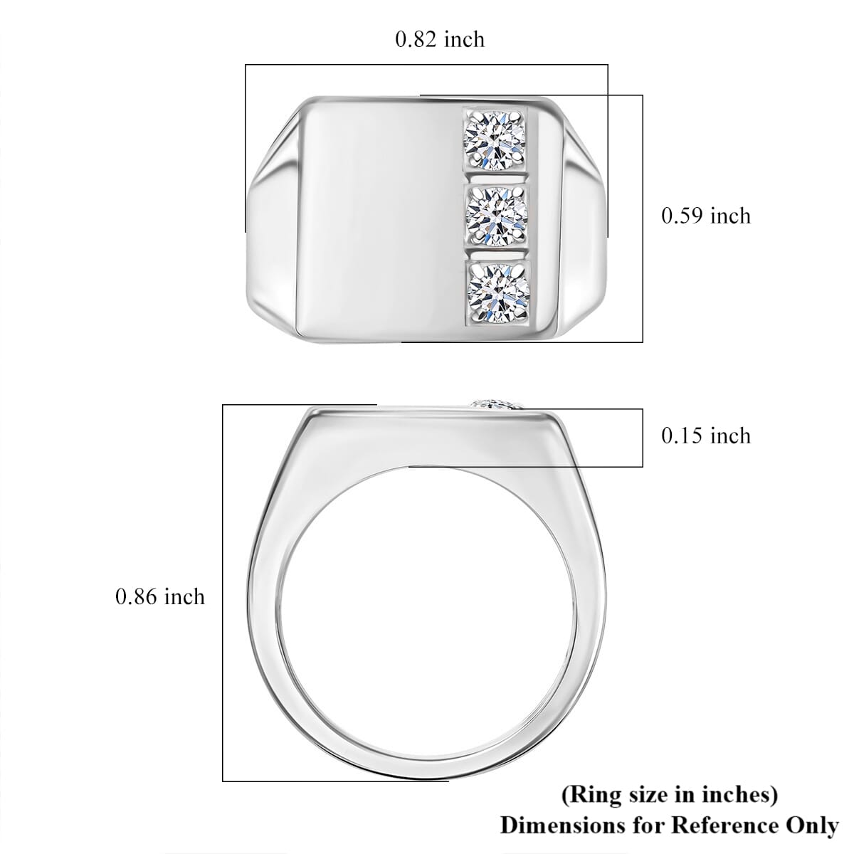 Luxuriant Lab Grown Diamond E-F VS 0.30 ctw Men's Ring in 950 Platinum (Size 13.5) 10 Grams image number 1