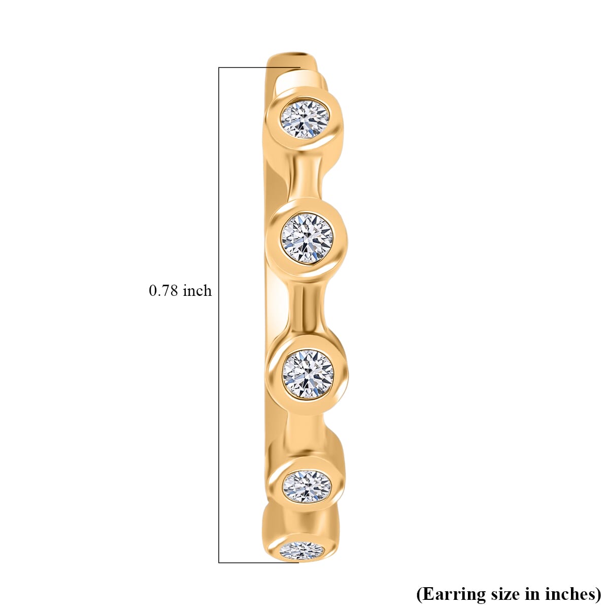 Luxuriant Lab Grown Diamond E-F VS 0.32 ctw Hoop Earrings in 18K Vermeil Yellow Gold Over Sterling Silver image number 4