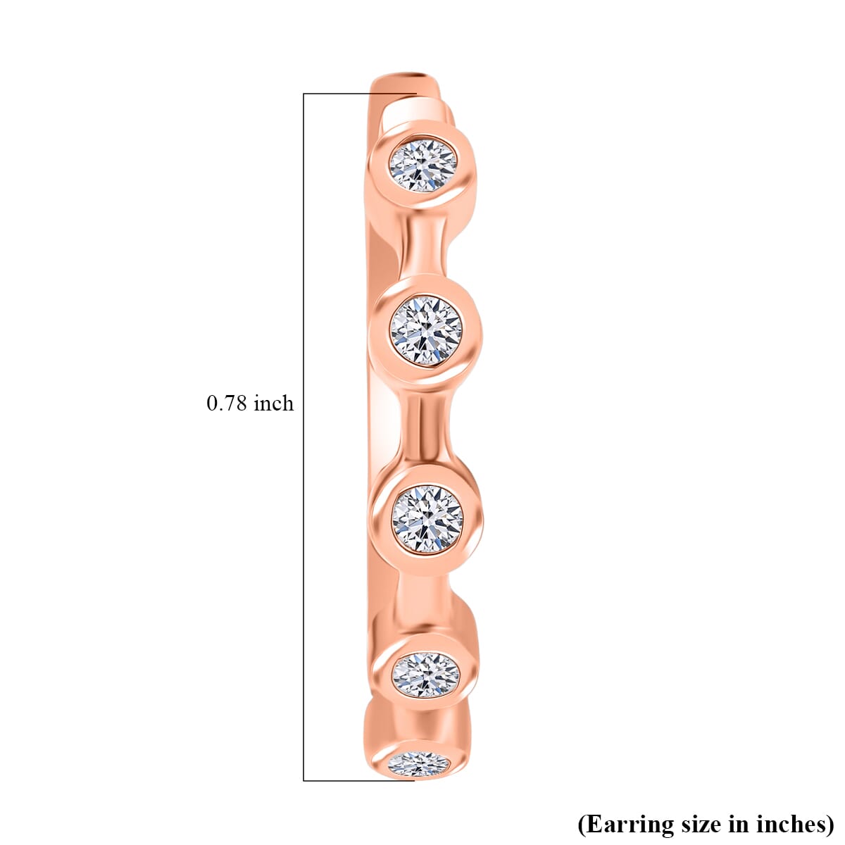 Luxuriant Lab Grown Diamond E-F VS 0.32 ctw Hoop Earrings in 18K Vermeil Rose Gold Over Sterling Silver image number 4