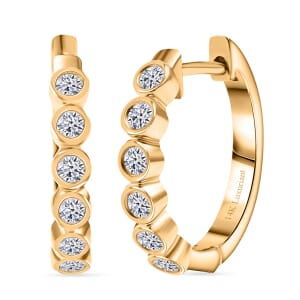 Luxuriant Lab Grown Diamond E-F VS 0.50 ctw Hoop Earrings in 14K Yellow Gold