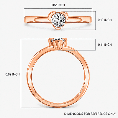 Luxuriant Lab Grown Diamond E-F VS 0.25 ctw Solitaire Ring in 18K Vermeil Rose Gold Sterling Silver (Size 10.0)