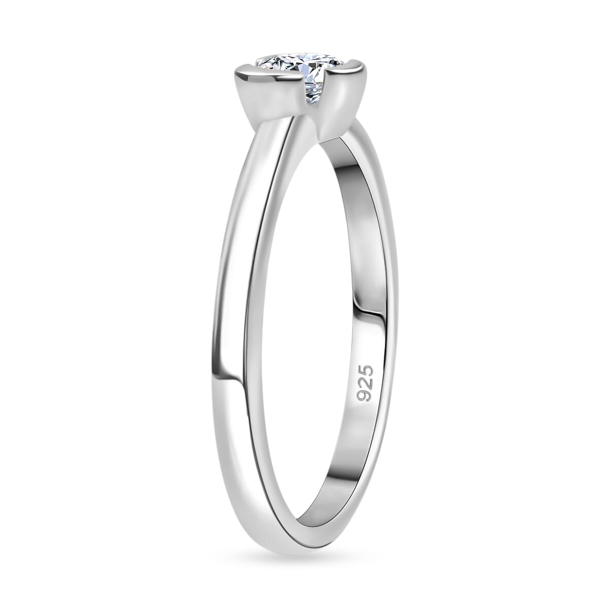 Luxuriant Lab Grown Diamond E-F VS 0.25 ctw Solitaire Ring in Rhodium Over Sterling Silver (Size 8.5) image number 3