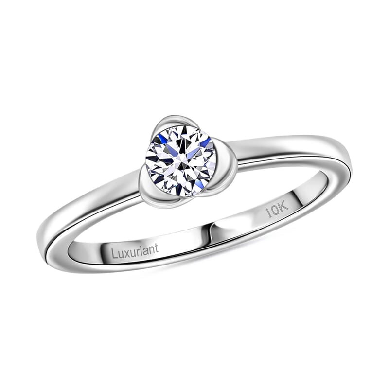 Luxuriant Lab Grown Diamond E-F VS 0.25 ctw Solitaire Ring in 10K White Gold (Size 10.0)