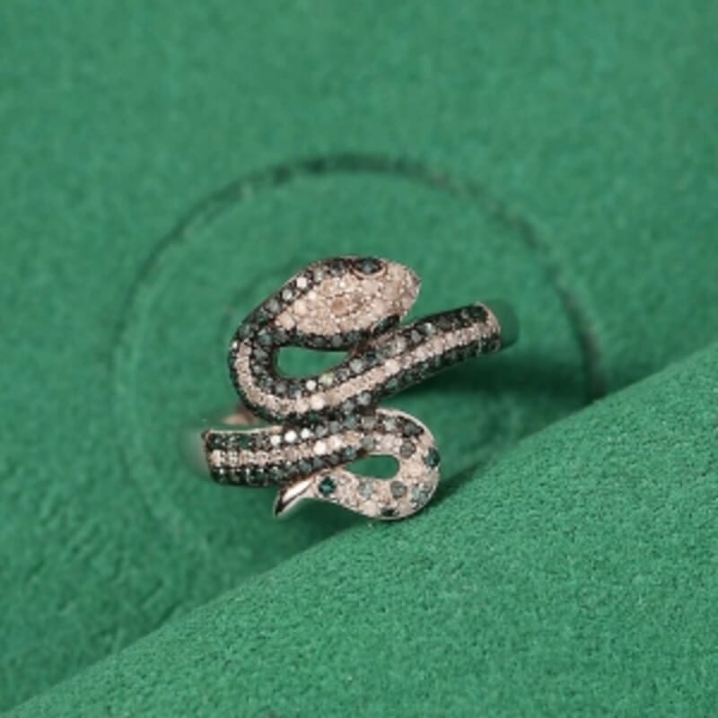 GP White Diamond and Kanchanaburi Blue Sapphire 0.56 ctw Ring in Rhodium Over Sterling Silver (Size 8.0)