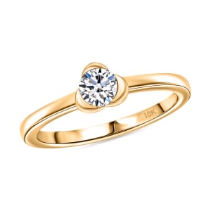 Luxuriant Lab Grown Diamond E-F VS 0.25 ctw Solitaire Ring in 10K Yellow Gold (Size 4.0)