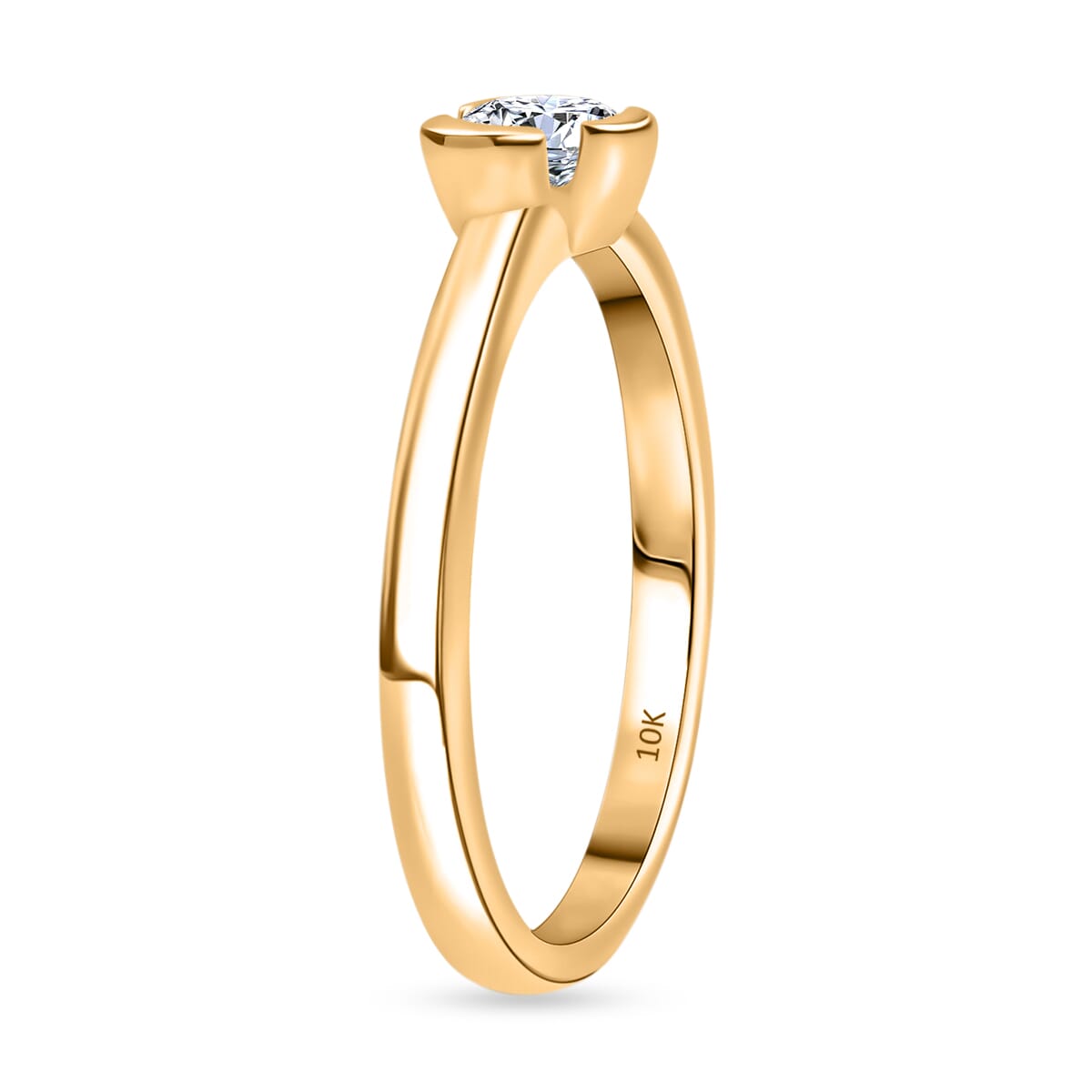 Luxuriant Lab Grown Diamond E-F VS 0.25 ctw Solitaire Ring in 10K Yellow Gold (Size 4.0) image number 3