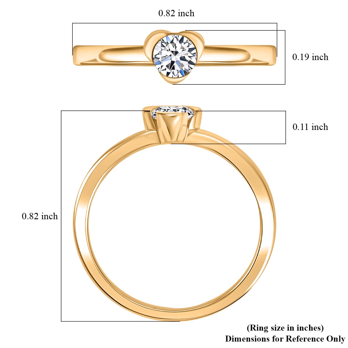 Luxuriant Lab Grown Diamond E-F VS 0.25 ctw Solitaire Ring in 10K Yellow Gold (Size 4.0) image number 4