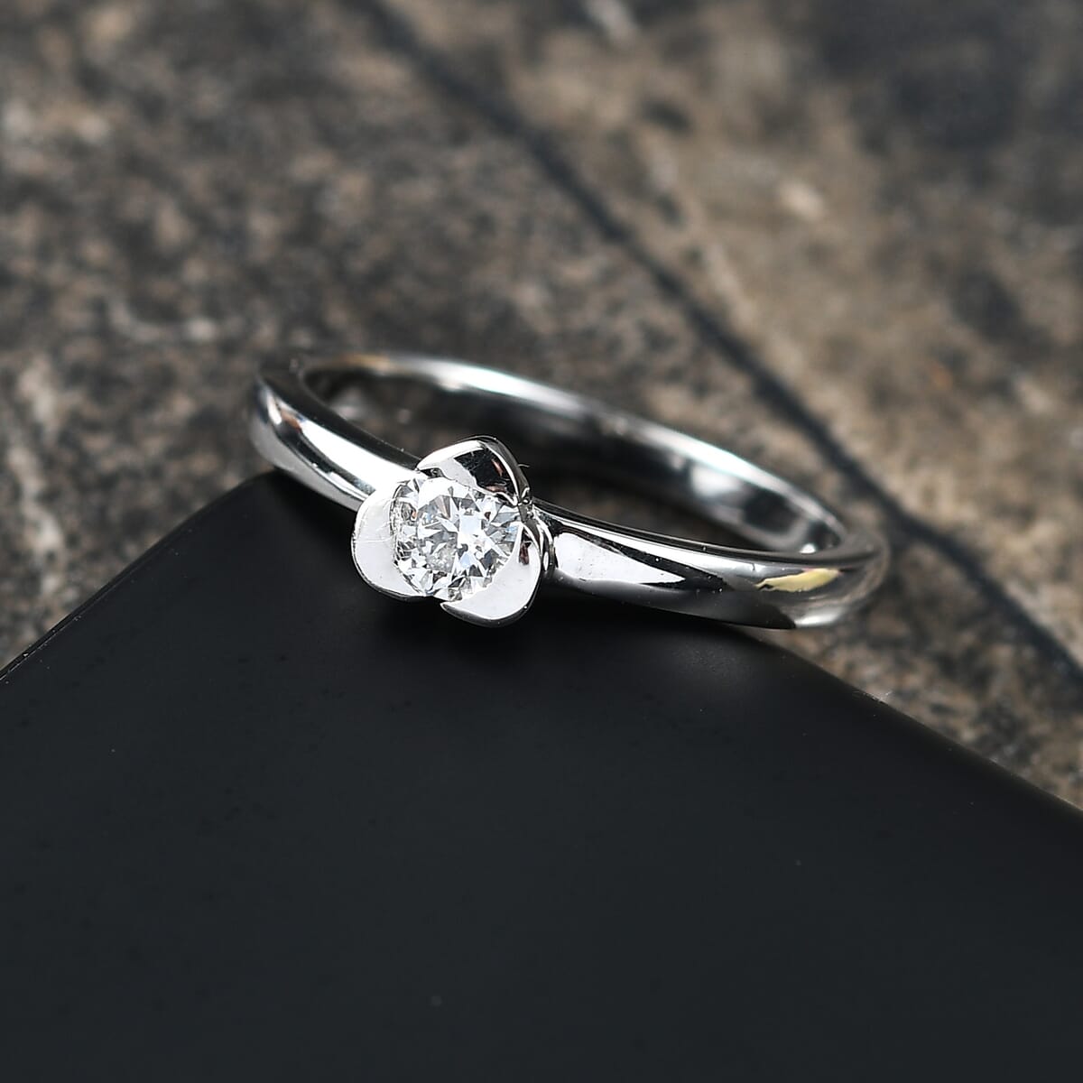 Luxuriant Lab Grown Diamond E-F VS 0.25 ctw Solitaire Ring in 950 Platinum (Size 8.5) 4.50 Grams image number 1