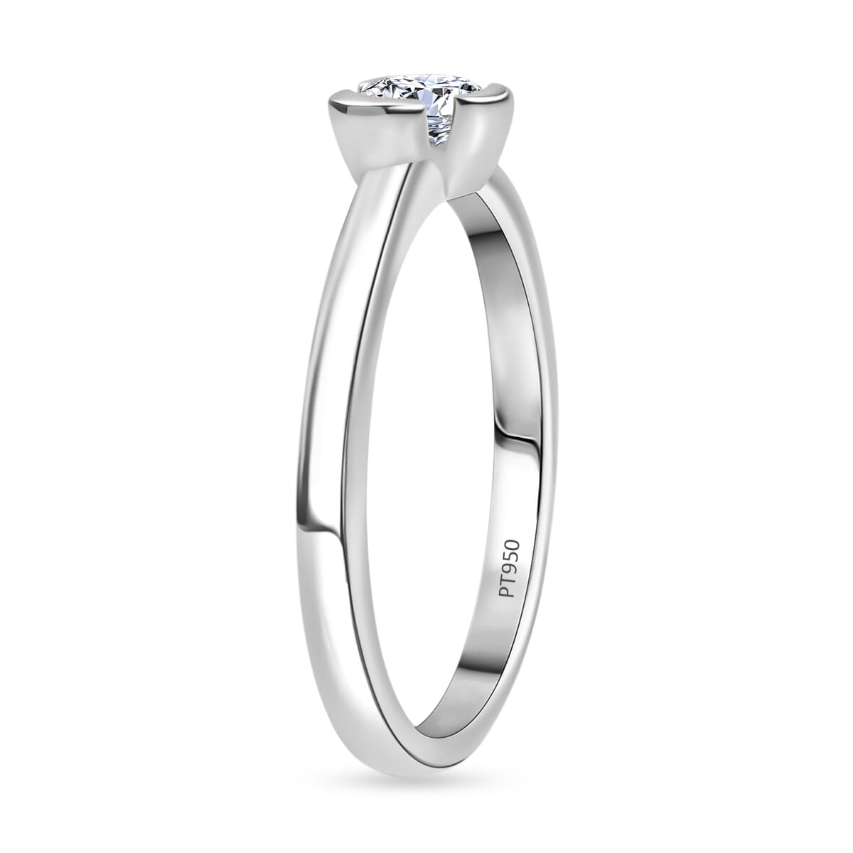 Luxuriant Lab Grown Diamond E-F VS 0.25 ctw Solitaire Ring in 950 Platinum (Size 8.5) 4.50 Grams image number 3