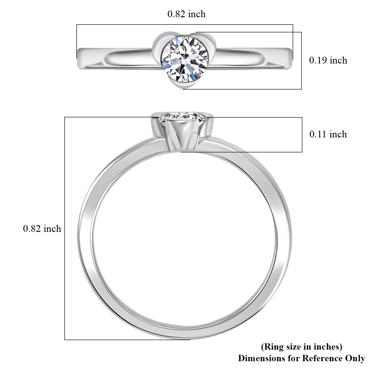 Luxuriant Lab Grown Diamond E-F VS 0.25 ctw Solitaire Ring in 950 Platinum (Size 8.5) 4.50 Grams image number 5