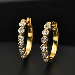 Luxuriant Lab Grown Diamond E-F VS 0.50 ctw Hoop Earrings in 18K Vermeil Rose Gold Over Sterling Silver
