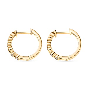 Luxuriant Lab Grown Diamond E-F VS 0.50 ctw Hoop Earrings in 18K Vermeil Rose Gold Over Sterling Silver