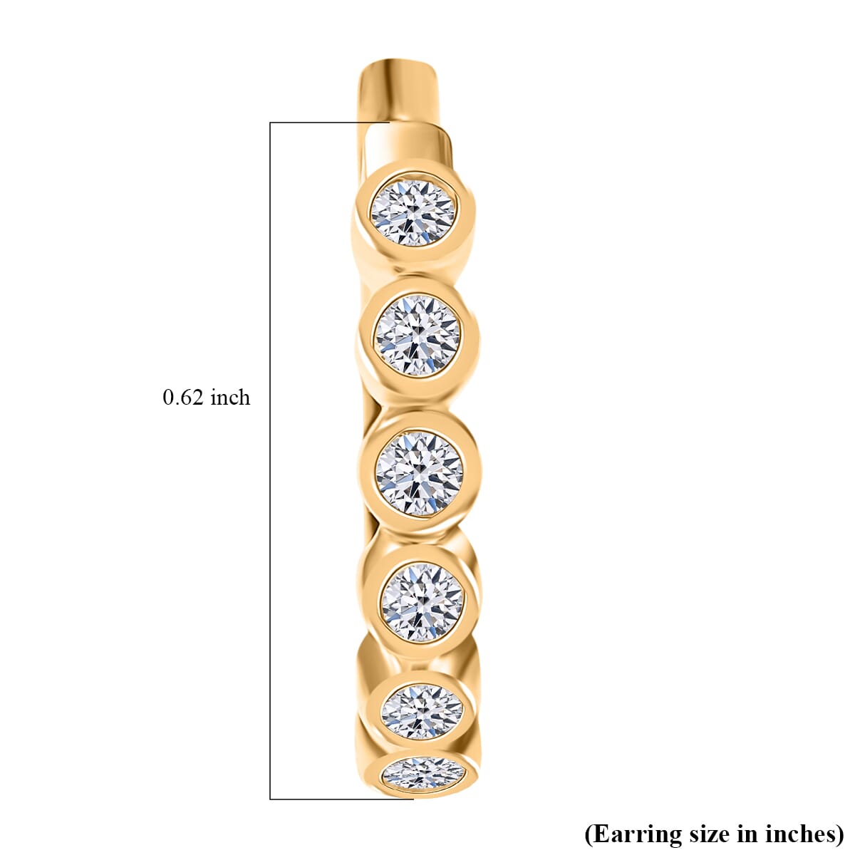 Luxuriant Lab Grown Diamond E-F VS 0.50 ctw Hoop Earrings in 18K Vermeil Rose Gold Over Sterling Silver image number 4